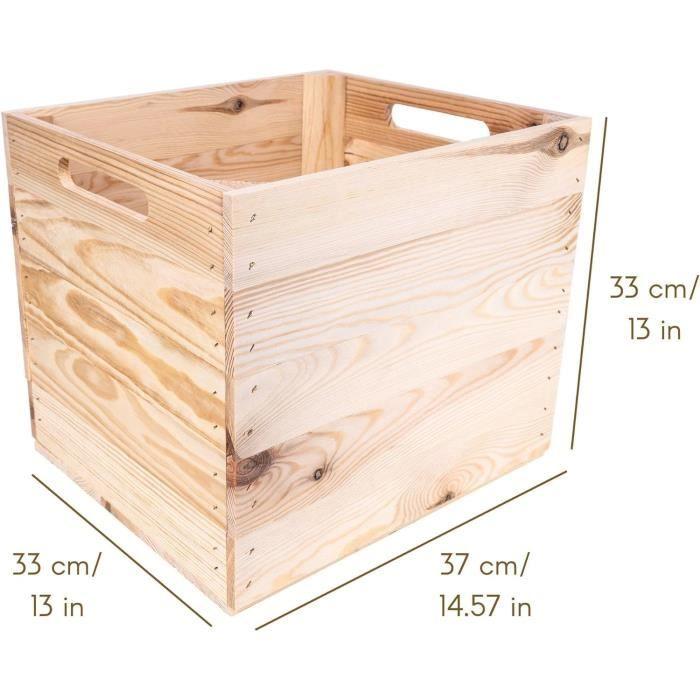 Natural Wood Box Compatible with KALLAX and EXPIDIT Shelves 33x37x33cm | Storage Cube | CREATIVE DECO