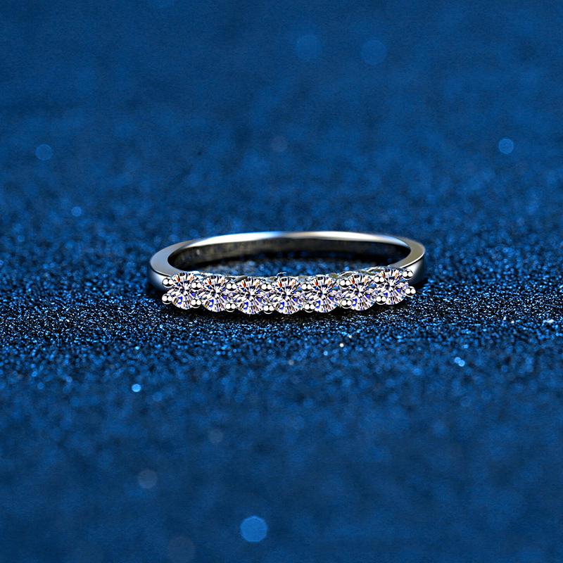 

Кольцо с муассанитом Eternity 0,7 карата, цвет D, чистота, платиновое покрытие, обручальное кольцо из стерлингового серебра, муассанит, помолвочное кольцо