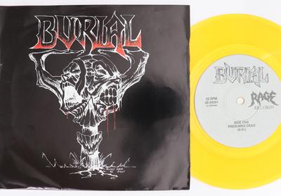 7inch Record BURIAL - Presumed Dead / Unnecessarily Execu JE00301 RAGE 1993 US Metal Used