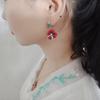 Women Heart Faux Ruby Flower Pendant Necklace Earrings Ring Party Jewelry Gift