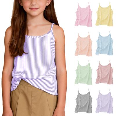 Children's Fashionable And Cute Striped Sleeveless Camisole Casual Girls' Top