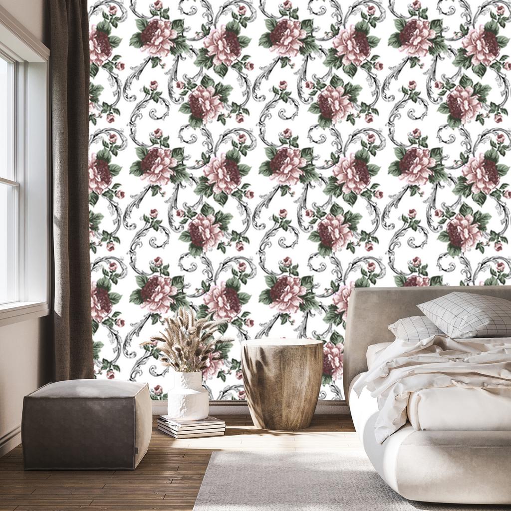 Blooming Flowers Wallpaper for Living Room and Bedroom 50x1000
