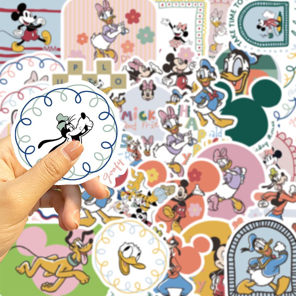 10 30 50Pcs Cute Funny Disney Mickey Mouse Donald Duck Stickers Diy Skateboard Phone Luggage Bike Cartoon Decoration Sticker Toy