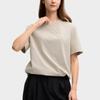 Fila Milano Series Casual Knit Short Sleeve Round Neck T-Shirt Women Tops Light-Khaki F11W515103FLK