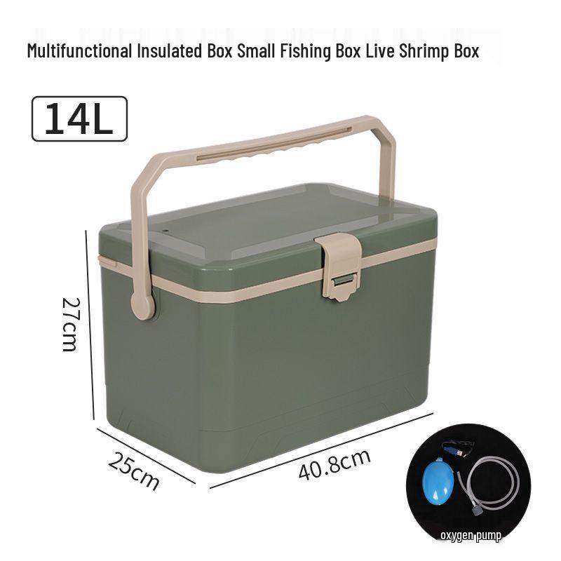 Sea Fishing Insulated Tackle Box with Oxygenator - Lightweight, Refrigerated, and Perfect for Live Shrimp.