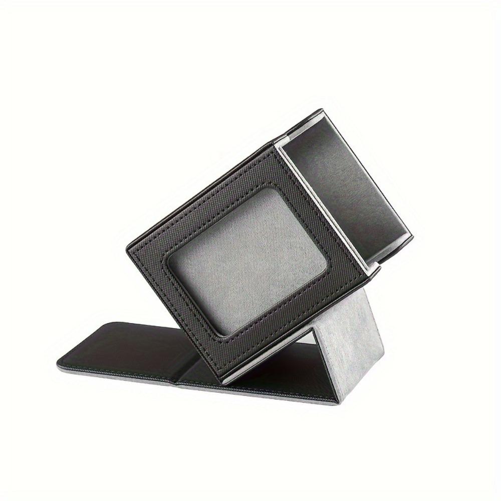 

PU Leather Game Card Organizer Single Sleeved Cards Card Deck Box Collection black grey
