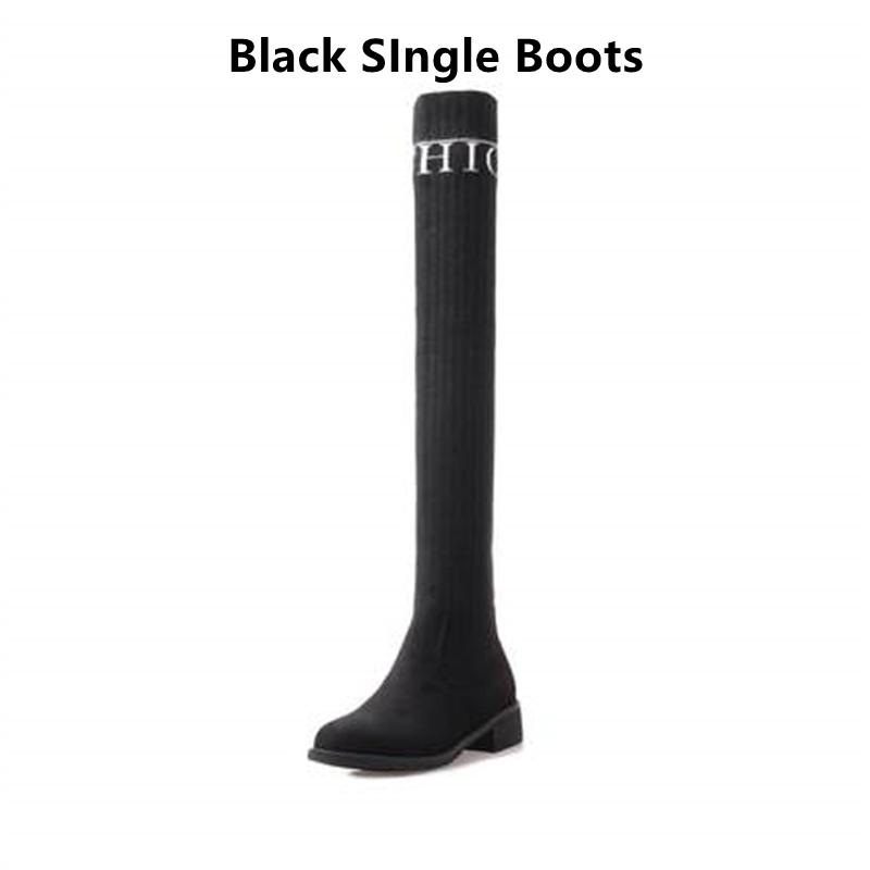 

Newest Autumn Winter High Boots Girls Shoes Children Overthekne Socks Boots Princess Baby Performance Fashion Kids Shoes C 35