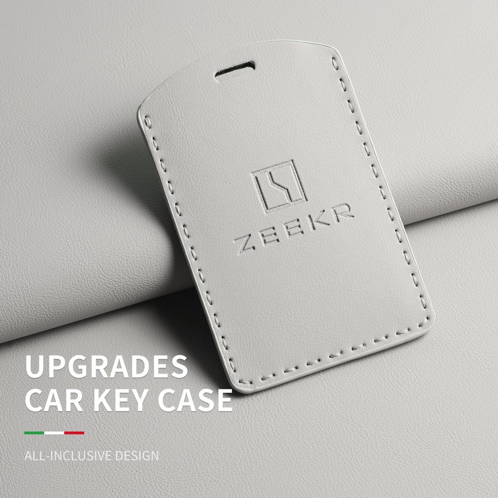 Leather Car Key Case Cover For ZEEKR X 001 007 009 Original Car Color Remote Key Cover Keychain Protector Holder Shell Accessory