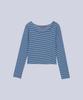 HAINT Deep U-Neck Stripe Long Sleeve T