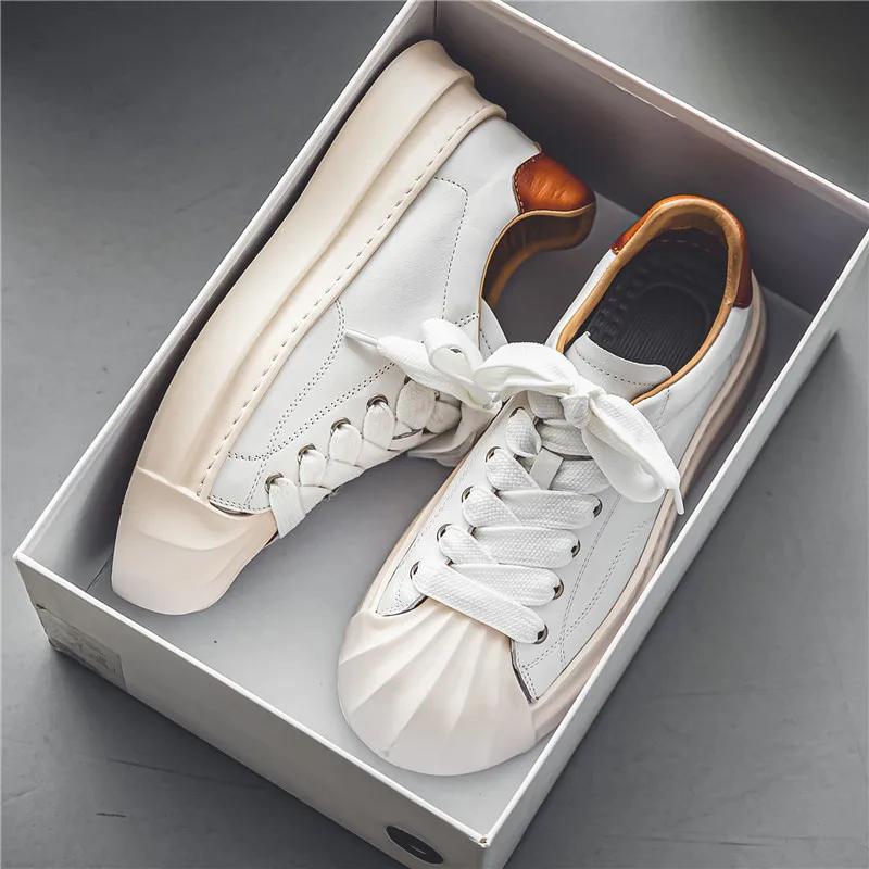 

2024 Новые удобные нескользящие мужские туфли с мягкой подошвой, последняя тенденция моды на открытом воздухе из кожи, универсальные спортивные туфли для сноуборда 39-44 42 белый