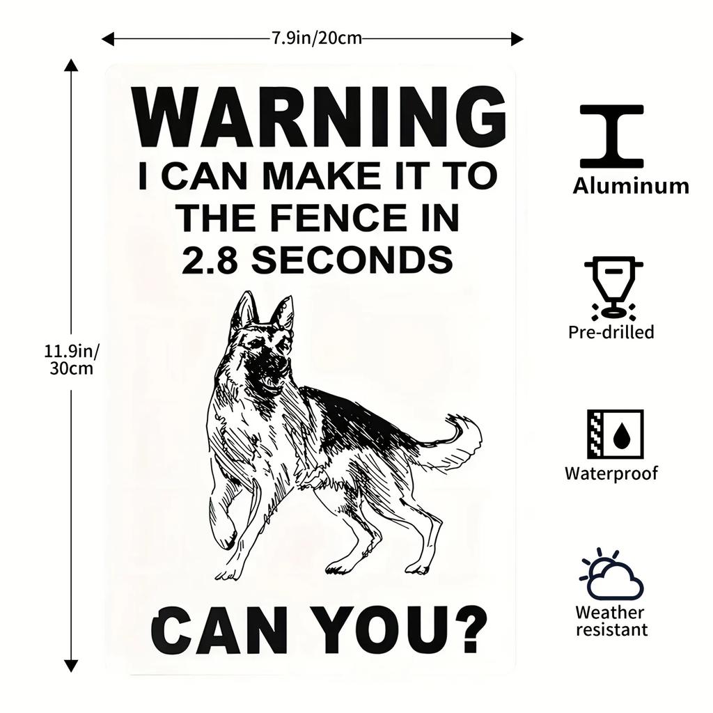 1pc Beware Of Dog Metal Sign This Home Protected By The Good Lord Will Bite Do Not Enter Sign Door, Outdoor Decor 12x8 Inch