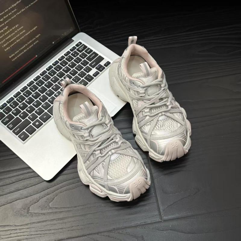 thick-soled straps mesh dad shoes women's spring new fashionable versatile height-increasing couple casual shoes