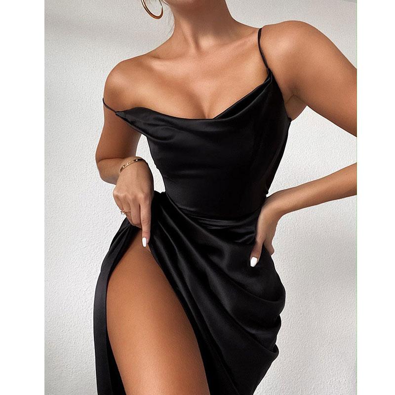 Ladies Sexy Solid Color Cami Dress Women Vest Strapy Cocktail Party Club Dresses