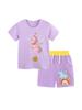 Summer Girls' Unicorn Print Shorts & Sweatshirt Set - European & American Style