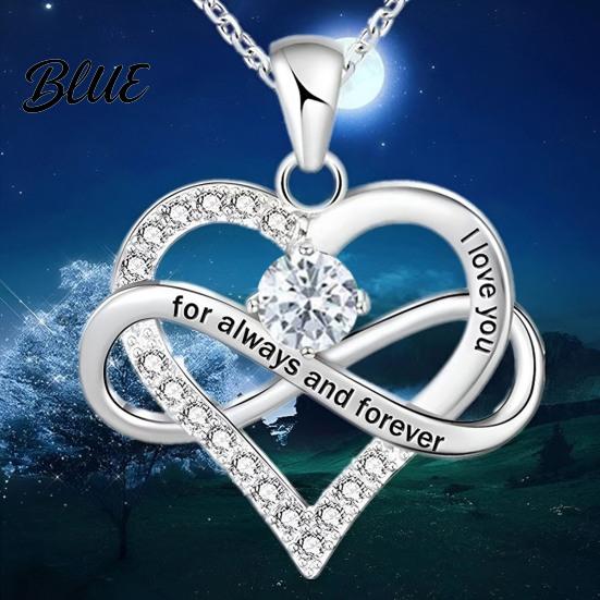 Love Message Necklace Heart for Women Romantic I You Forever
