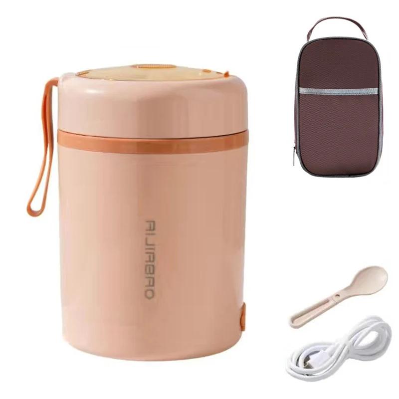 USB Stainless Steel Electric Lunch Box 0.6L 5V 12V 24V Worker Travel Camping Portable Food Heated Warm Container Car Office Set