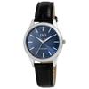 Women's Watch - Q&Q - Q&Q - 30 Mm Case - Blue Dial - Black Faux Leather Strap
