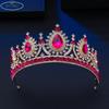 Metal Rhinestone Baroque Pageant Crown Luxury Headwear Queen Princess Tiara Sparkling Multicolor Bridal Crown Party Supplies