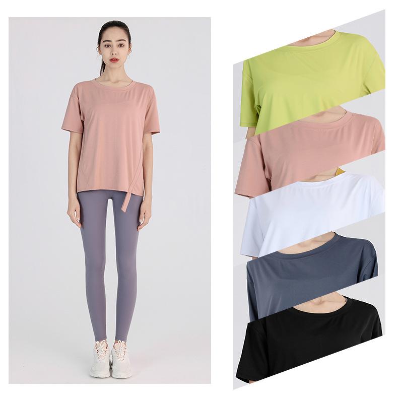 Yoga Wear Women's Summer Short-sleeved Quick-drying Clothes T-shirt Fitness Clothing Morning Running Loose Sports Tops