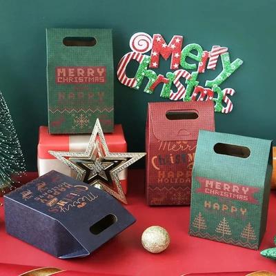 10Pcs/lot Christmas Gift Box Craft Paper Box Christmas Candy Gift Box Packaging Boxes Christmas Stockings Gift Holders Wholesale