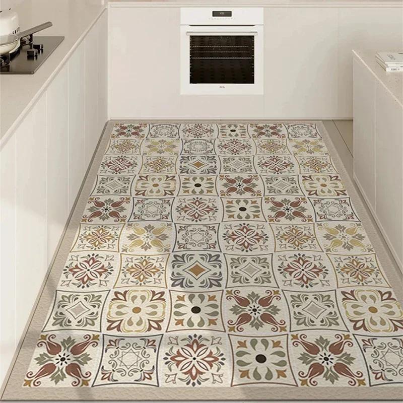Kitchen Floor Mat Waterproof Pvc Carpet Leather Mats Non-slip Large Rug Home Decoration Area Rugs Alfombra De Cocina