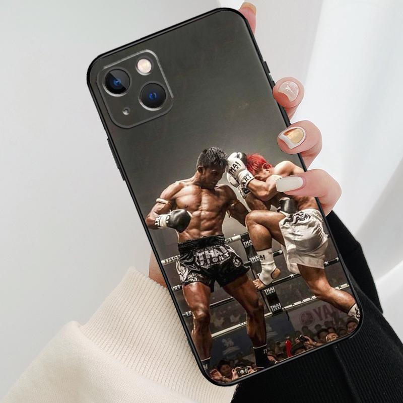 Muay Thai Kickboxing Fight Phone Case For iPhone 17 Pro Max 14 13 12 11 15 16 Pro Max mini 16 15 Plus 16e 17 Air Cover