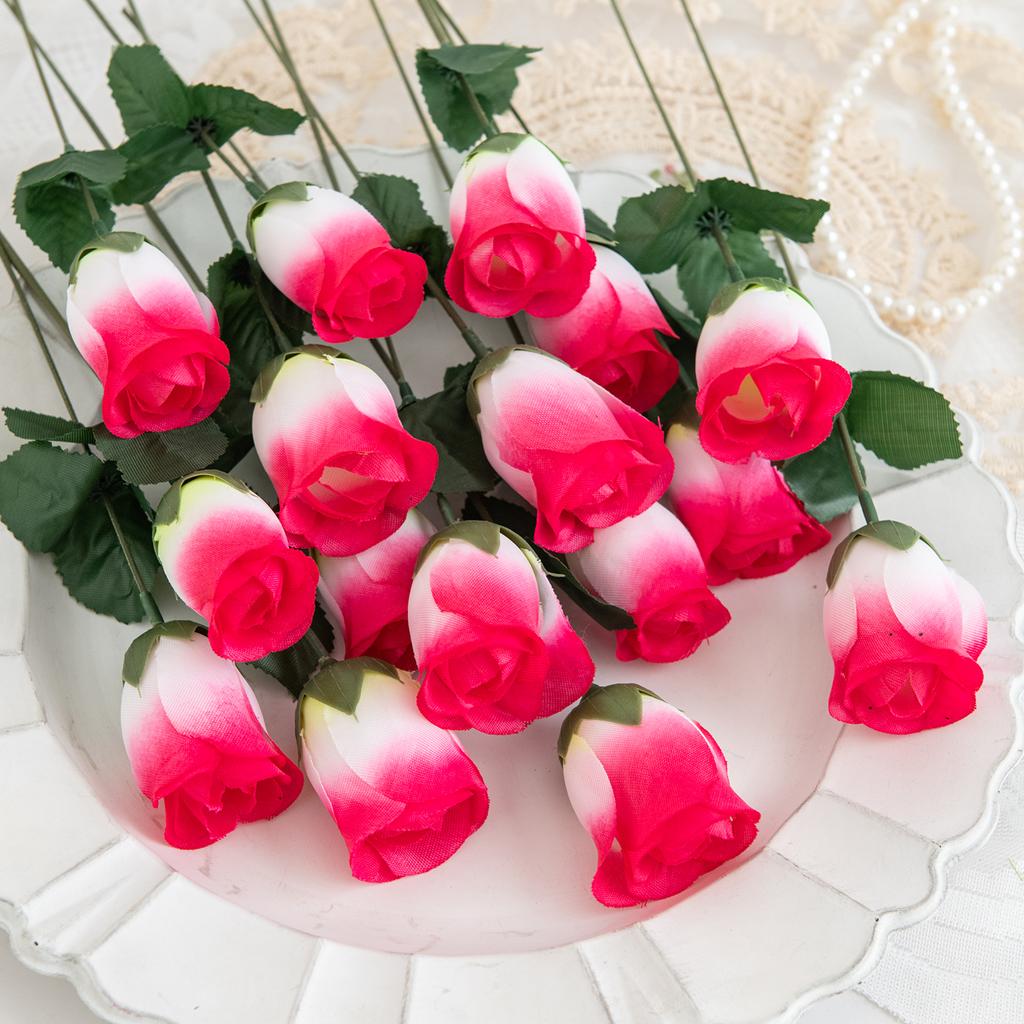 10Pcs Red Roses Bouquet Vase for Home Decor Garden Wedding Decorative Wreaths Diy Handwork Flower Arrangement Artificial Flowers