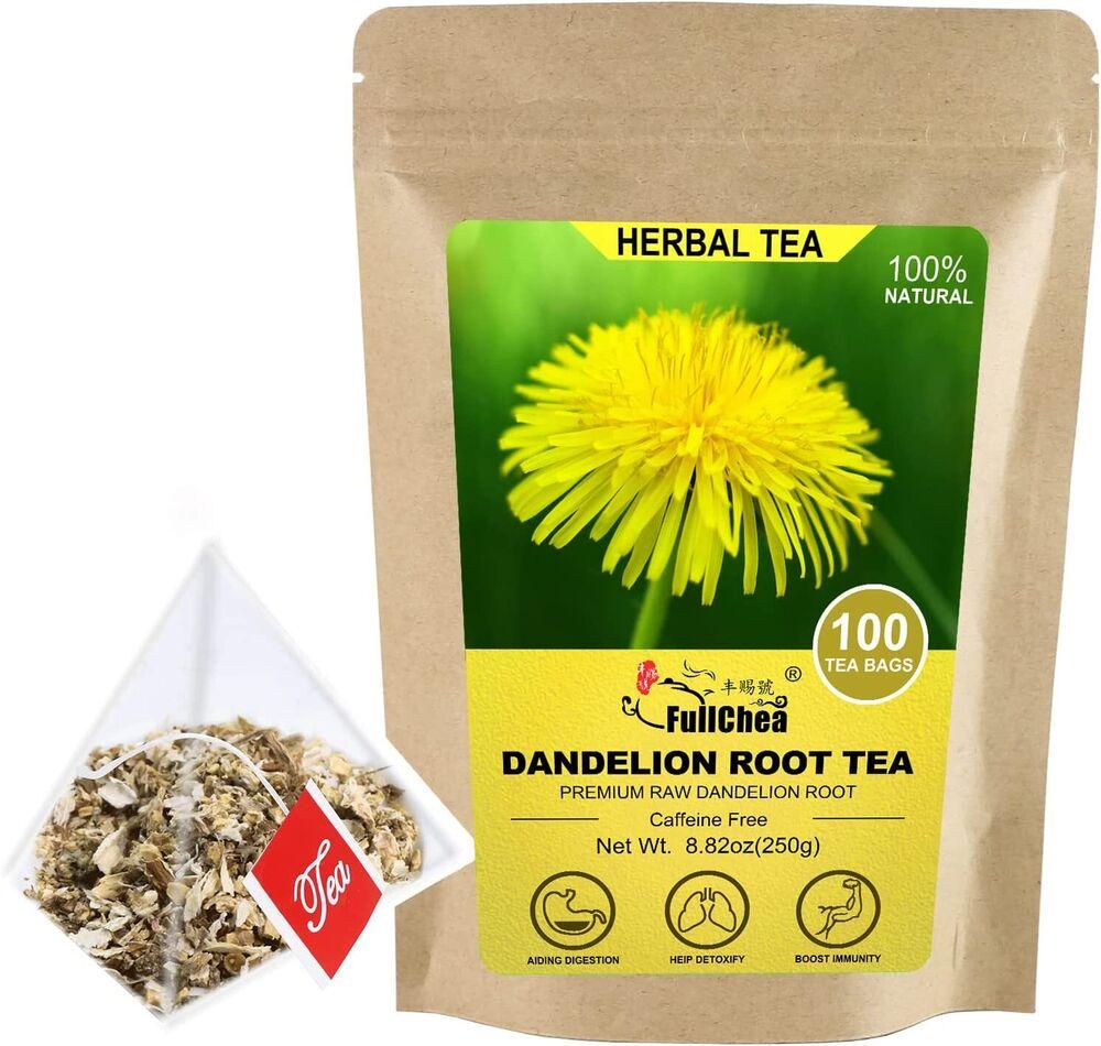 2023 FullChea - Dandelion Root Tea Bags, 100 Teabags, 2.5g/bag