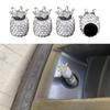 Handmade Crown Sparkling Crystal Rhinestone Car Wheel Tire Valves: Attractive Dustproof Car Accessories, Universal Valve Caps for Most Vehicles