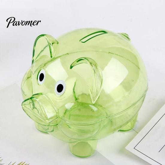 Plastik Sparschwein Unzerbrechlich für Kinder, Transparente Schweineform Bargeld Münz Geld Sparbehälter Bank, Kasten Kinderzimmer Schlafzimmer Dekor