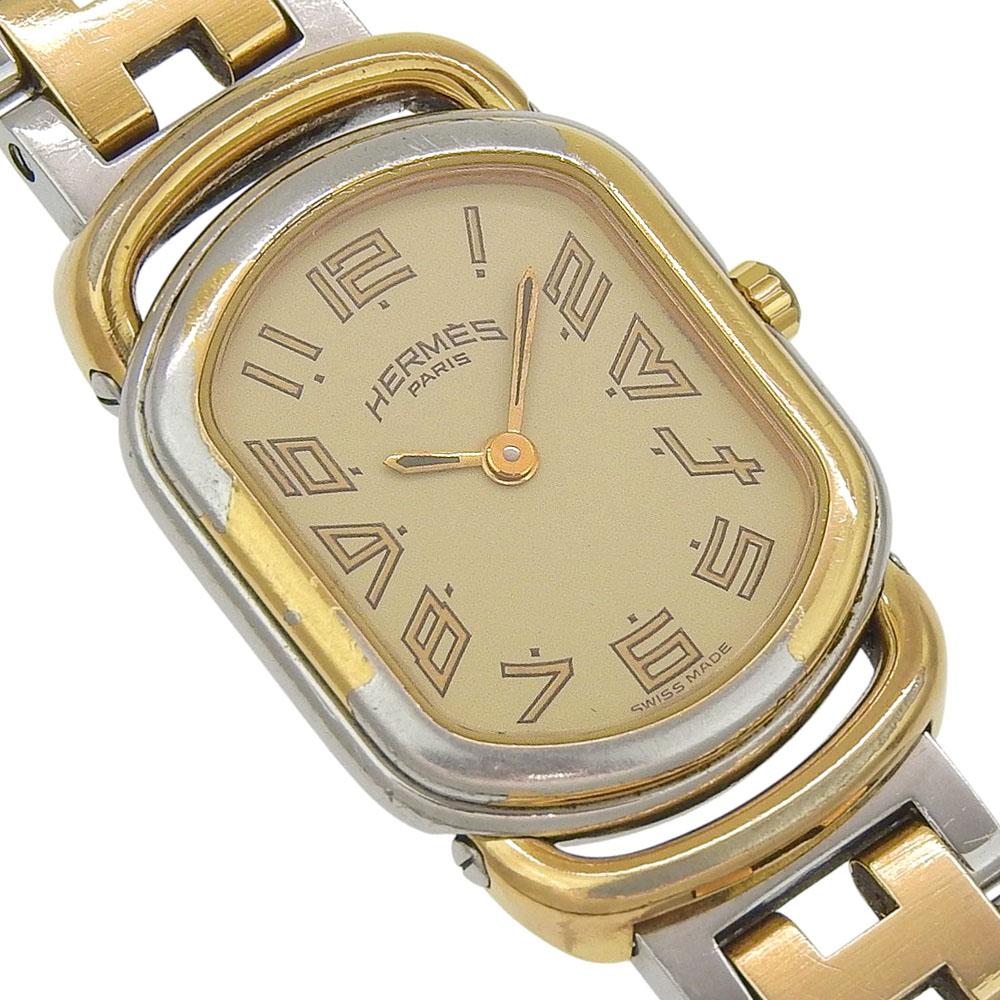 Hermes Rally Watches RA1.240 Gold goldDial Stainless Steel/Plated Gold Quartz Analog Display Women Used