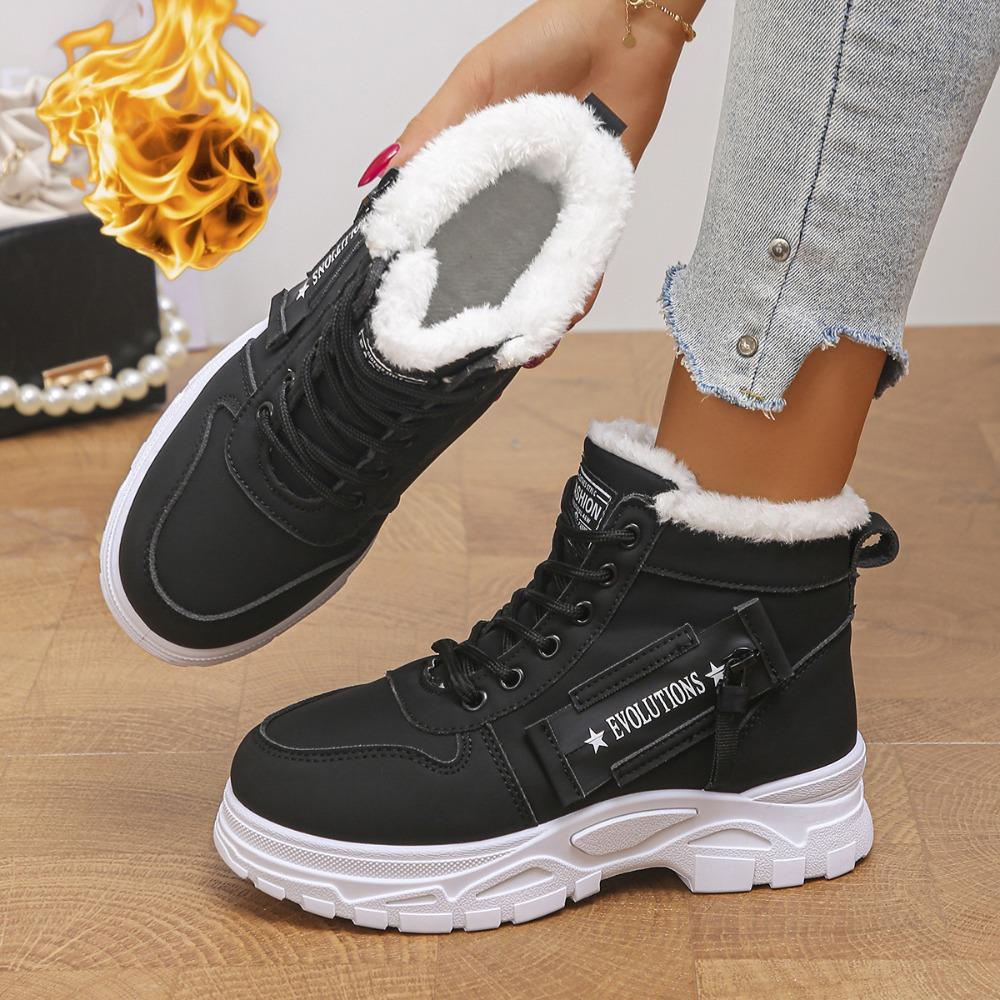 Stivali Donna Taglie Forti Autunno Inverno Scarpe in Cotone Stivaletti Sportivi Casual Scarpe Alte Foderate in Pile