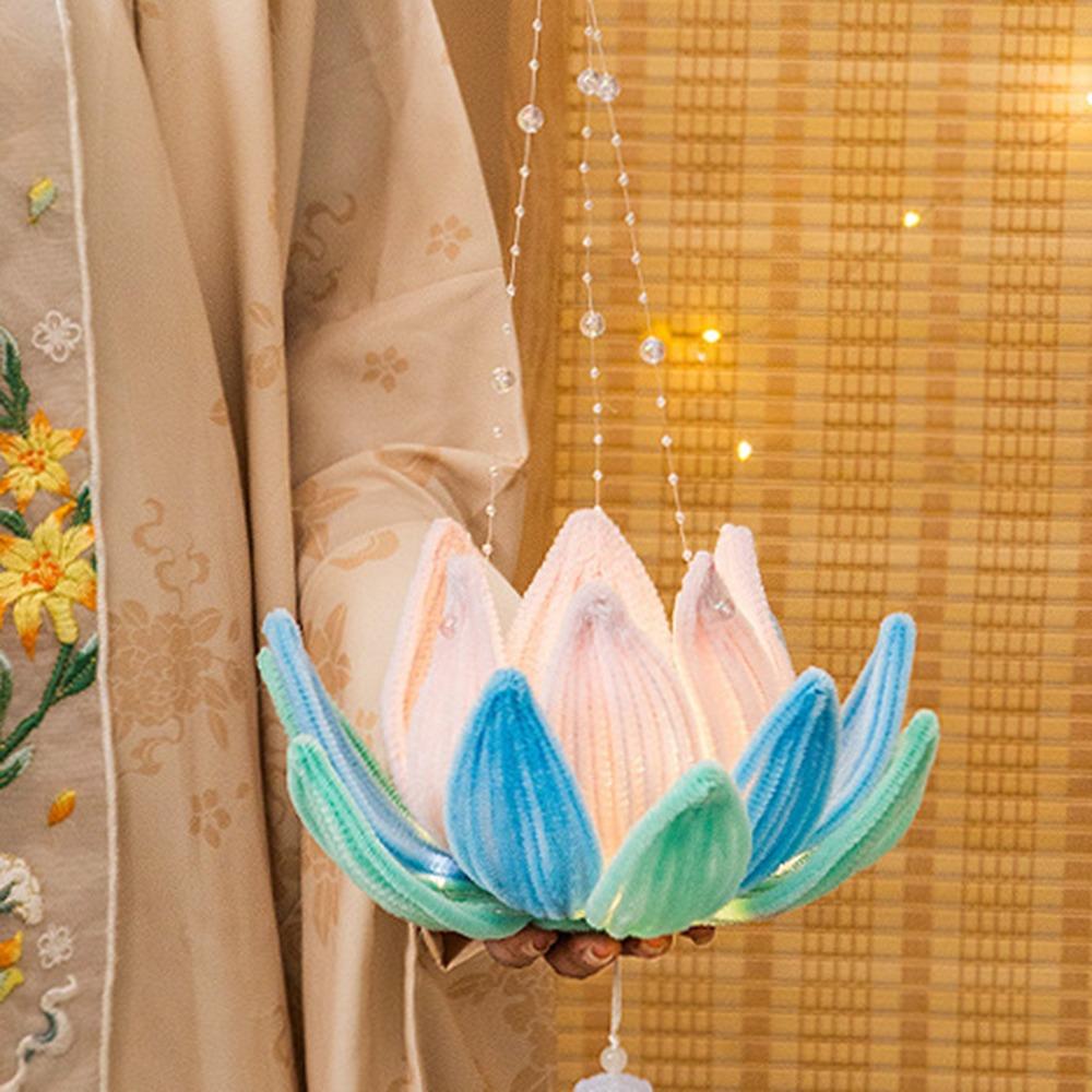 DIY Material Bag Bell Flower Lantern Chinese Style DIY Mid-Autumn Glowing Lantern  Toy