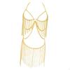 Lady Women Bra Swimsuit Chain Fringed Dangle Statement