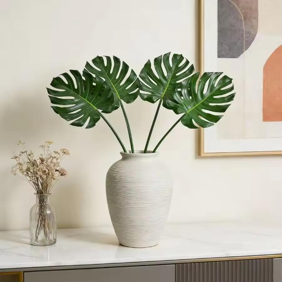 High-quality Artificial Green Plant Monstera Indoor Decoration Evergreen Artificial Monstera Leaves and Stems (Green,1 ft to 2 ft) зелёный