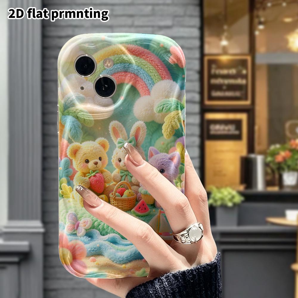 Phone Case: 2D Flat, Suitable for iPhone 18, 17, 16, 15, 14, 13, 12Pro Protective Case, Animal Picnic, Perfect Christmas and Halloween Holiday Gift