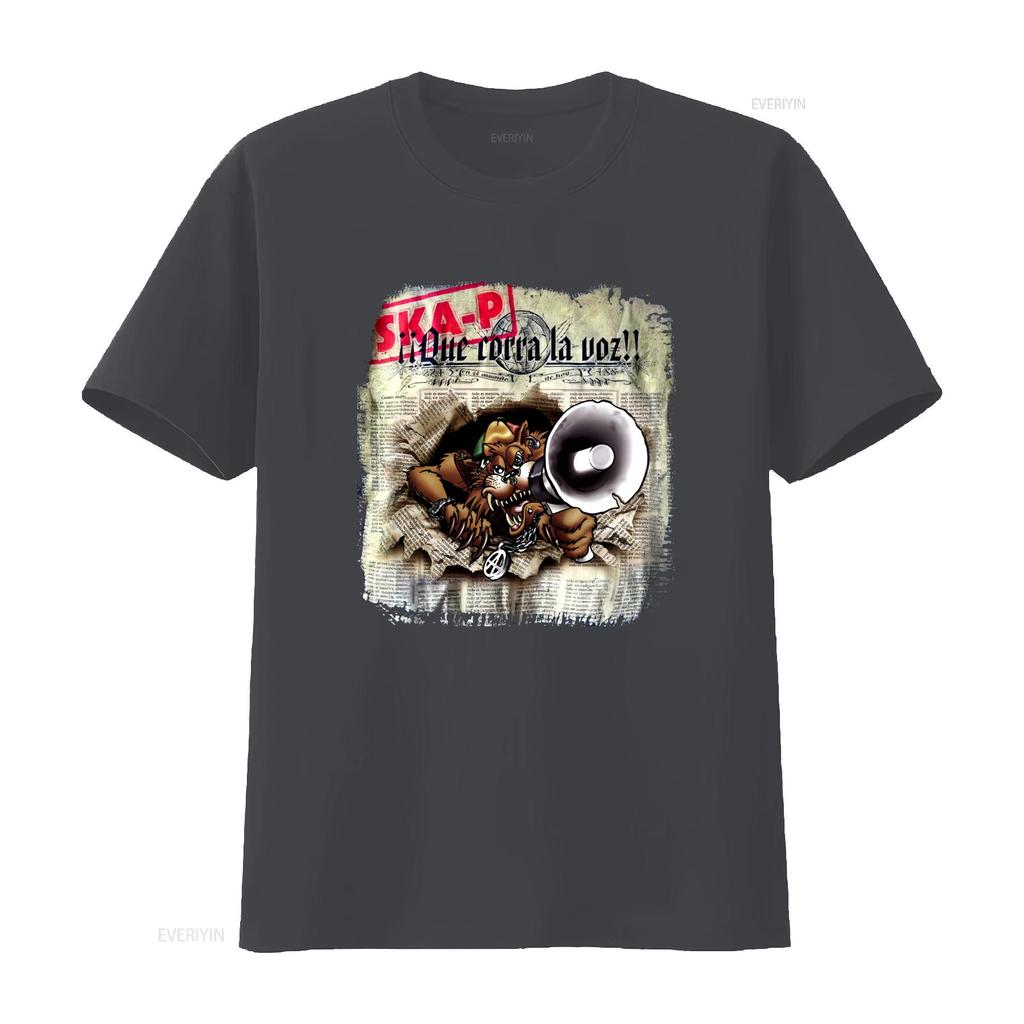 Maglietta Ska P Punk Band Tour 2002 Petite Rock Two Tone Vintage Lavata Unisex Morbida con Stampa Lupo Altoparlante Grafica