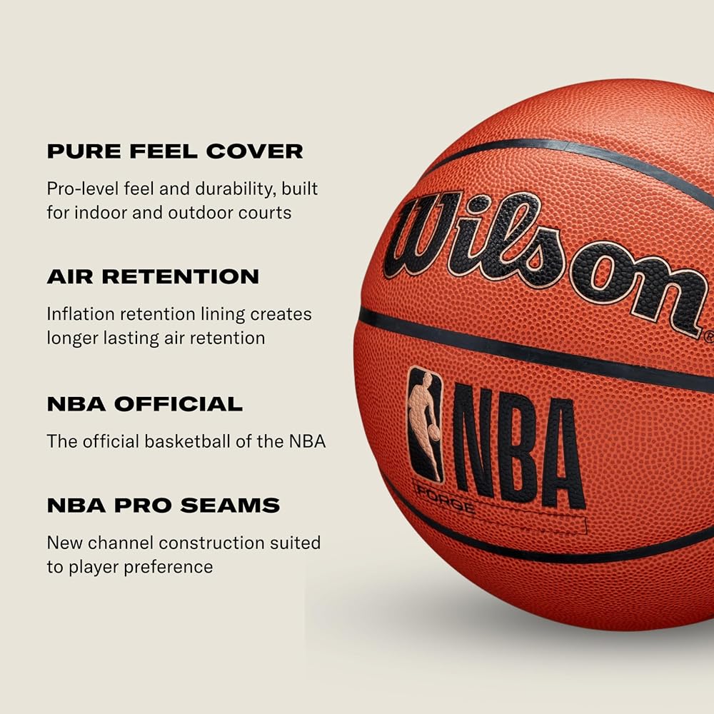 Wilson NBA Forge Basketball Indoor/Outdoor Size 5 Diameter 22cm