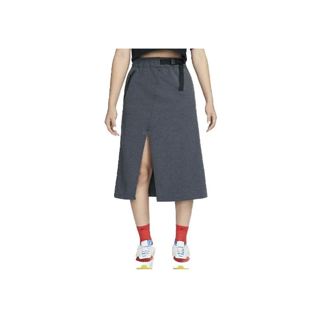 Nike Sportswear Tech Pack A-Line High-Waisted Breathable Split Midi Casual Skirt Women skirts Black DM6169-010