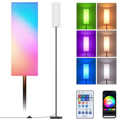 Lampadaire moderne sur pied avec ampoule LED RVB + CCT BT connecté au téléphone via application de contrôle à distance
