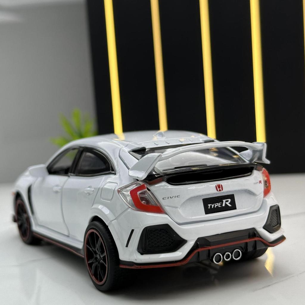 Honda Civic Type R Modellauto im Maßstab 1:32, aus Metallguss, mit Sockel, Sammlerstück, Geburtstagsgeschenk für Jungen
