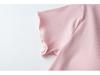 Ruffled Short-Sleeve Bra-Free T-Shirt with Integrated Breast Pads