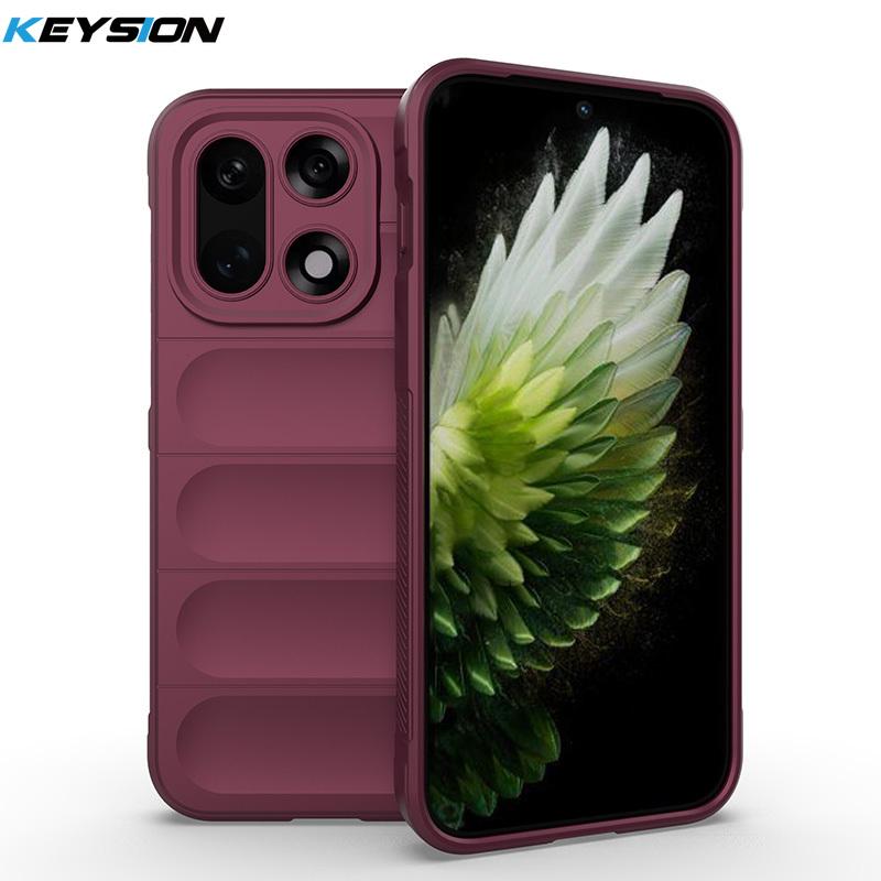 

KEYSION Надміцний протиударний матовий чохол для телефону OnePlus 15 5G, протиковзка м яка силіконова задня кришка для One Plus 1+15 for OnePlus 15 вина червоного кольору