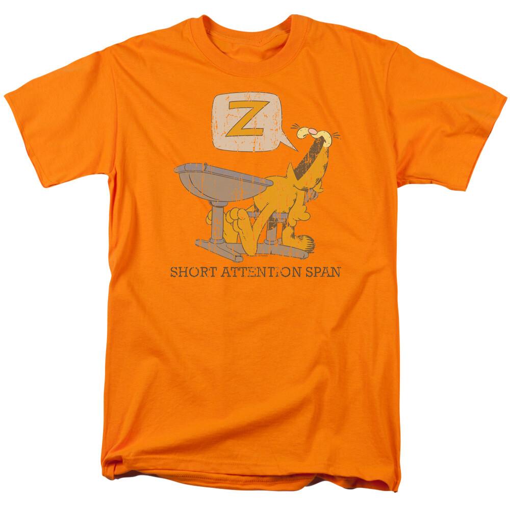 26 Garfield Attention Span T Shirt Mens Licensed Cat Jim David Comics Tee Orange Unisex T-Shirt XXXL