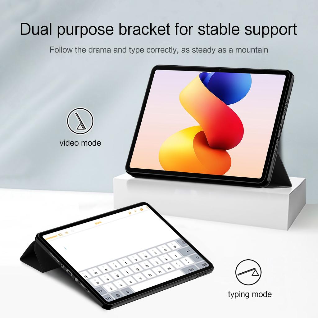 Für Xiaomi Redmi Pad 2 Pro Hülle PU-Leder TPU Rückseite Dreifachständer Tablet-Abdeckung