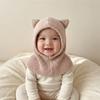 Solid Color Knitted Balaclava Hat Hood Children Windproof Cap Soft Winter Ear Protection Cap Boy