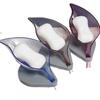1pc - Leaf-Shaped Self-Draining Soap Dish - Oval Plastic Holder For Bathroom Easy Clean