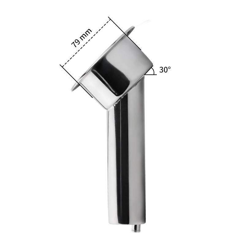 2 In 1 Boat Fishing Rod Tube Cup Holder Stainless Steel 15/30/90 Degree Round Top Cup Holder for Yacht Ship Boat Accessories