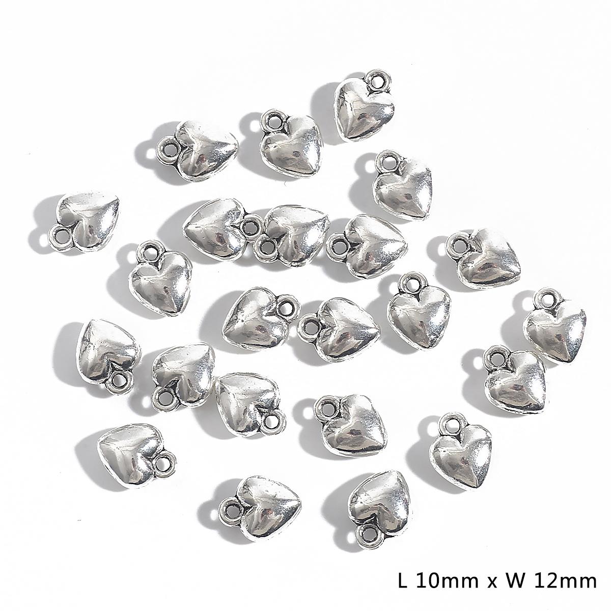 

10-50 шт. подвеска в форме сердца любви, модный металлический серебряный шарм для DIY ожерелья, браслетов, аксессуаров для изготовления ювелирных изделий 02 10×12mm 10pcs серебряный