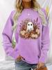 2025 Autumn/Winter Halloween Ghost & Pumpkin Hoodie, Versatile Long Sleeve, Round Neck